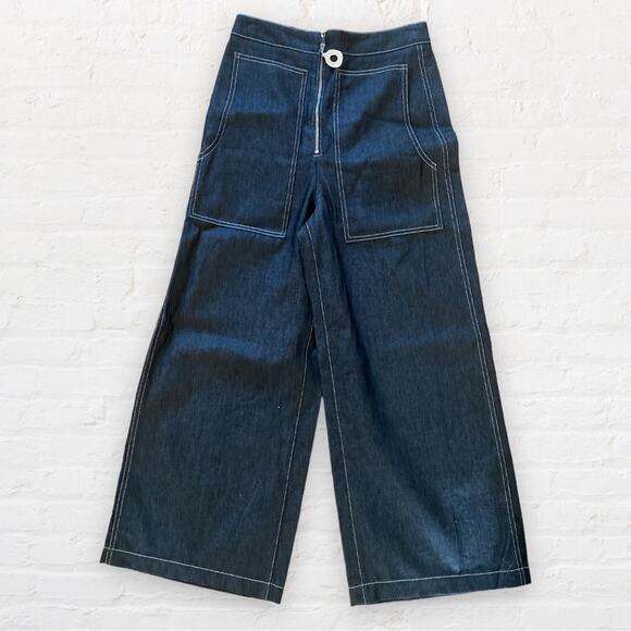 NEW Edun Denim Cropped Leg Pant - Picture 2 of 12